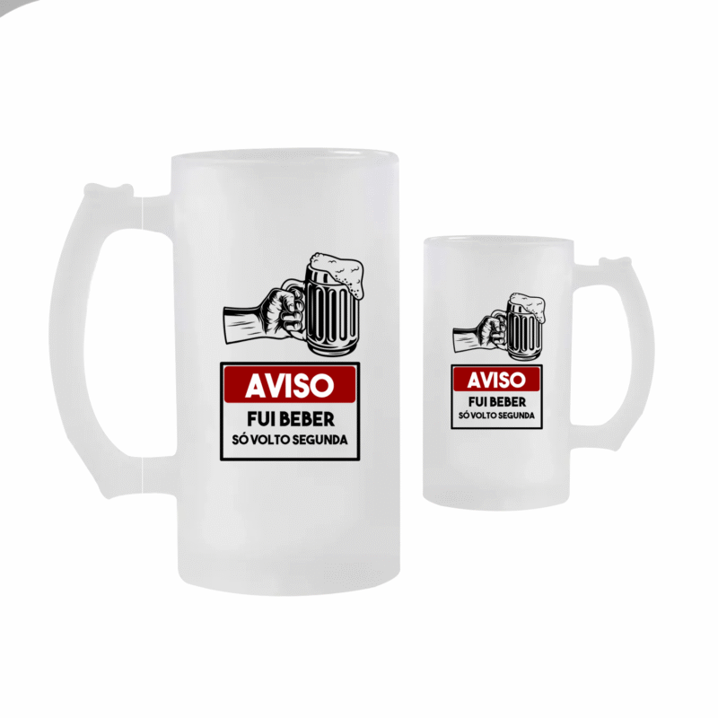 Caneca Chopp Vidro Jateado 475ml - Imagem 2