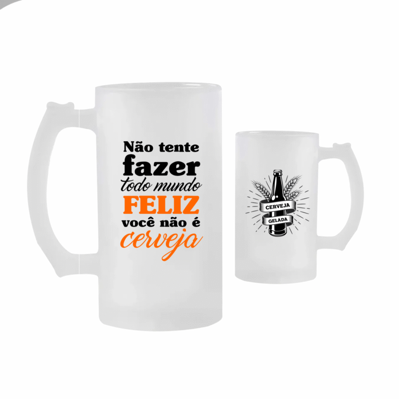 Caneca Chopp Vidro Jateado 475ml - Imagem 6